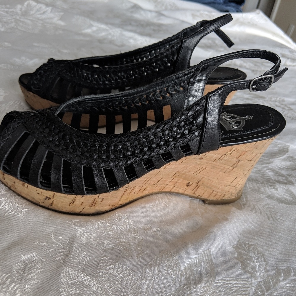 Crown Vintage leather wedge sandals